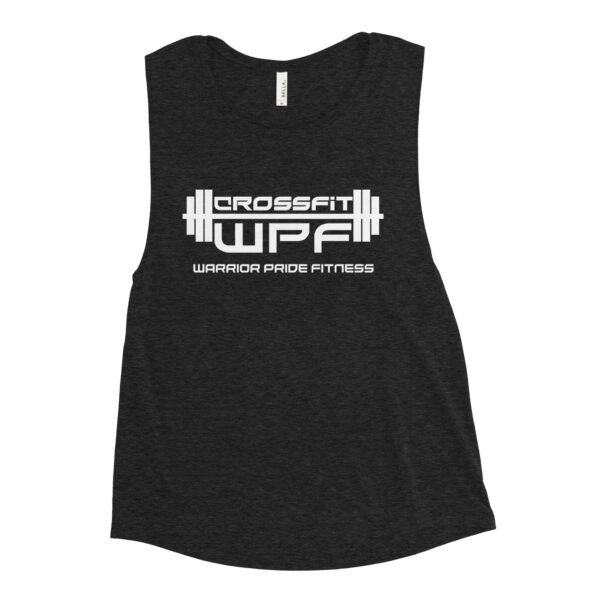 Ladies Muscle Tank White WPF Logo