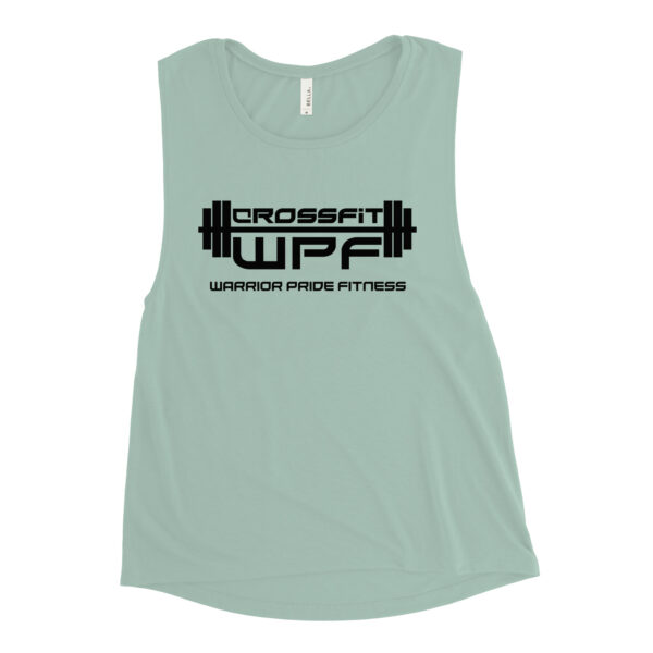 Ladies Muscle Tank Black WPF Logo - Image 4