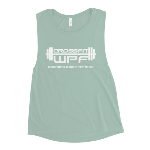 Ladies Muscle Tank White WPF Logo - Image 5