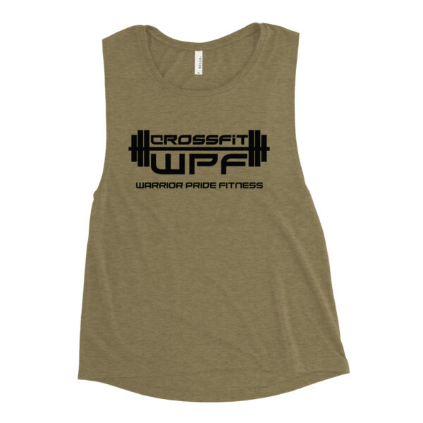 Ladies Muscle Tank Black WPF Logo