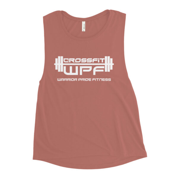 Ladies Muscle Tank White WPF Logo - Image 2