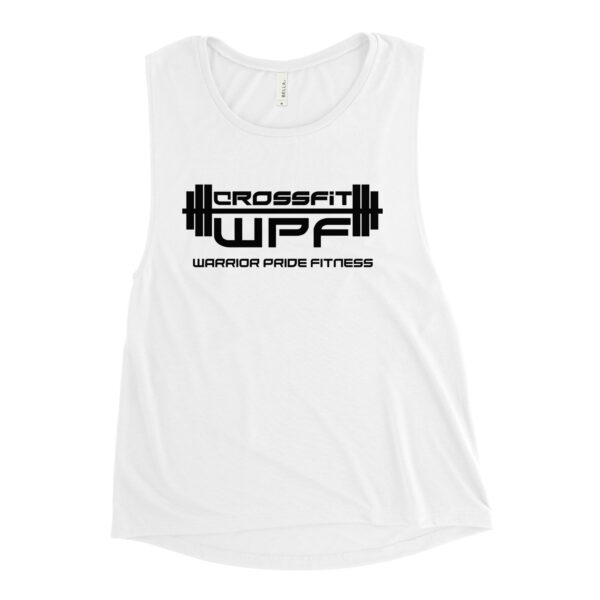 Ladies Muscle Tank Black WPF Logo - Image 5