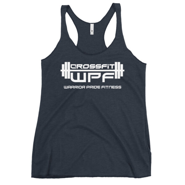 Ladies Racerback Tank White WPF Logo - Image 3